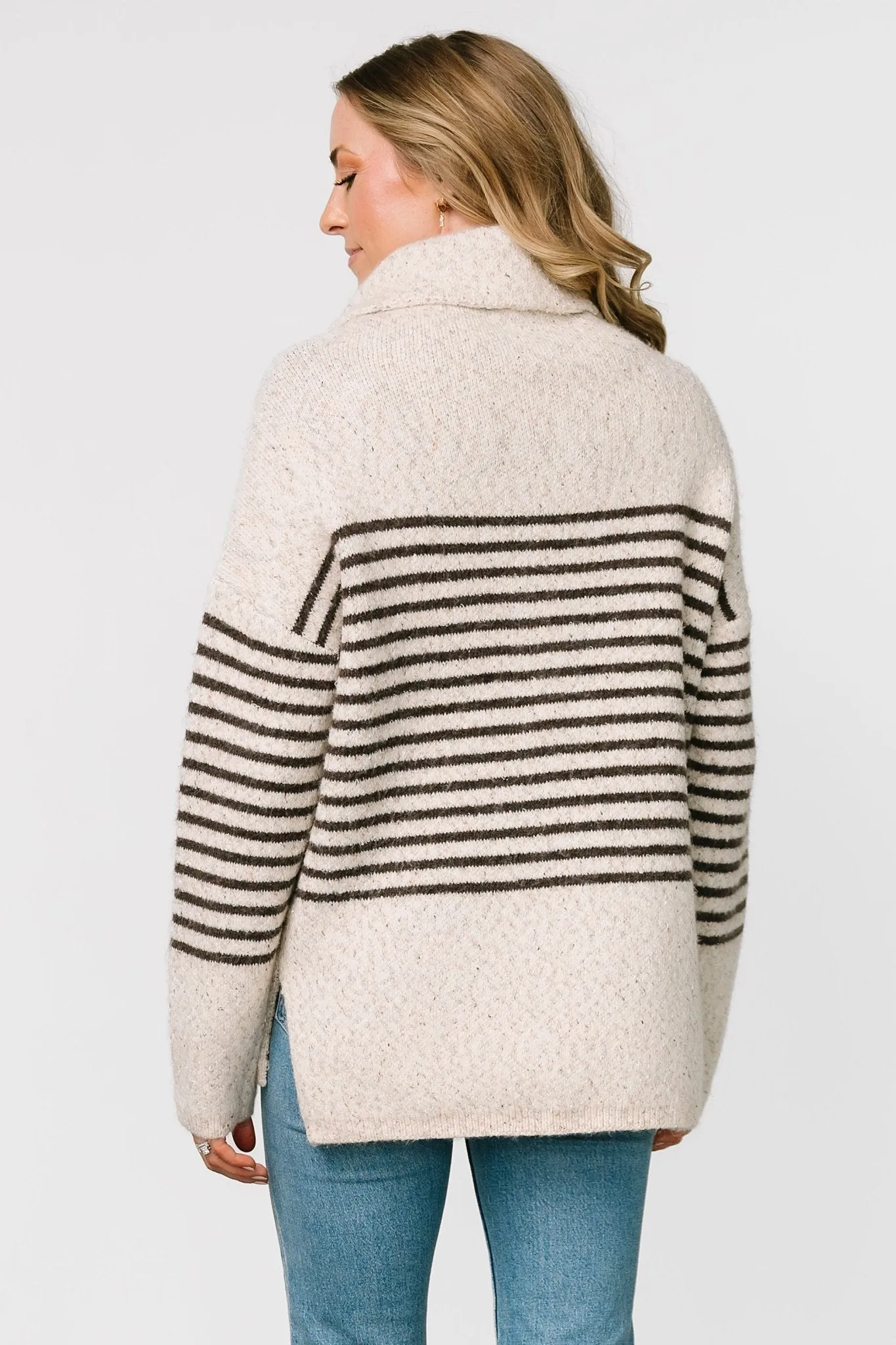 Pennington Turtleneck Sweater | Cream Multi Stripe sold by Baltic Born product image thumbnail 3