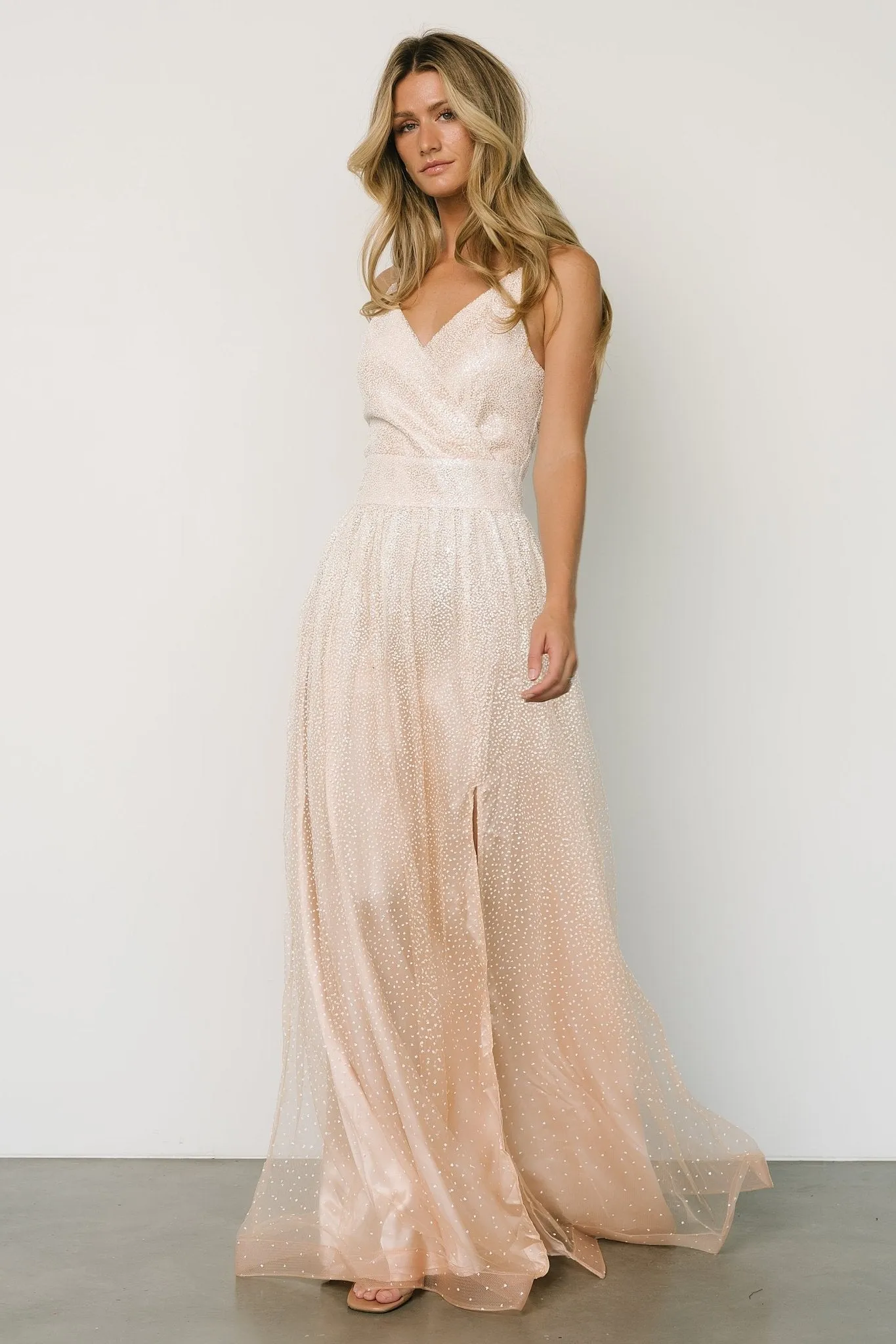 Ellie Shimmer Gown | Champagne sold by Baltic Born product image thumbnail 5
