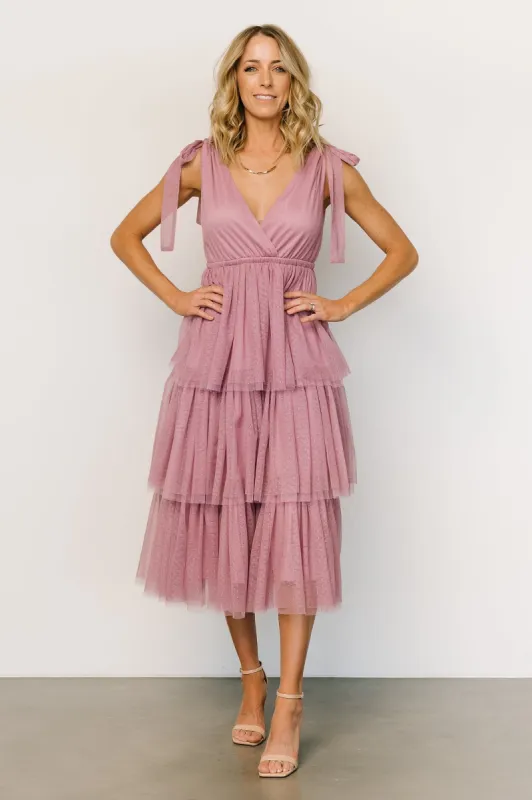Tessa Tiered Tulle Tank Dress | Orchid sold by Baltic Born