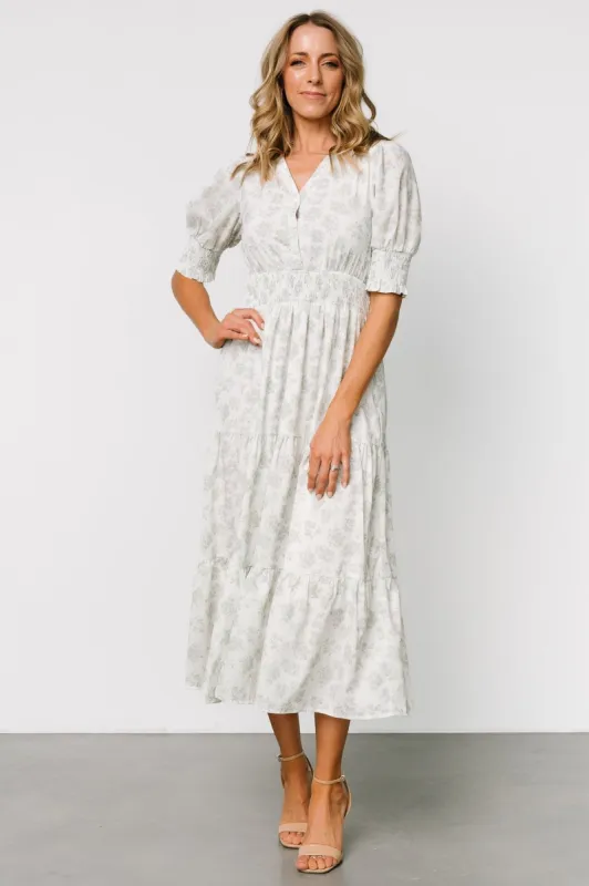 Miriam Midi Dress | Light Sage Floral sold by Baltic Born