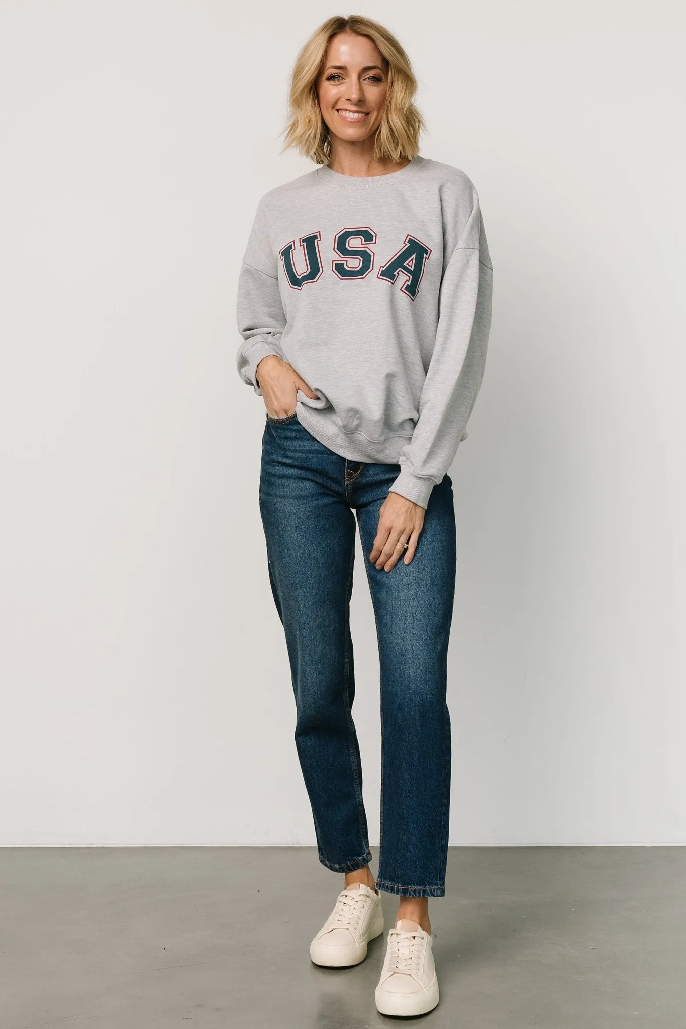 USA Oversized Sweatshirt | Heather Gray sold by Baltic Born product image thumbnail 3