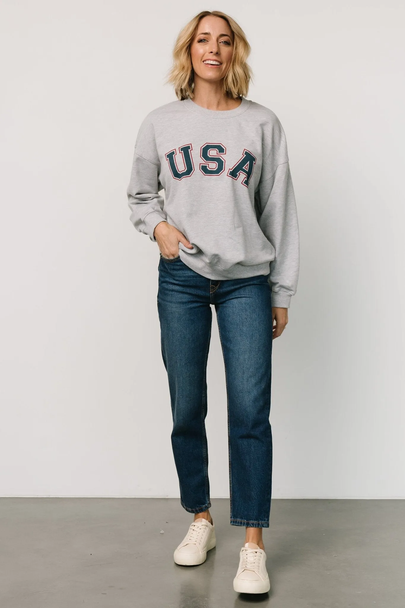USA Oversized Sweatshirt | Heather Gray sold by Baltic Born product image thumbnail 5