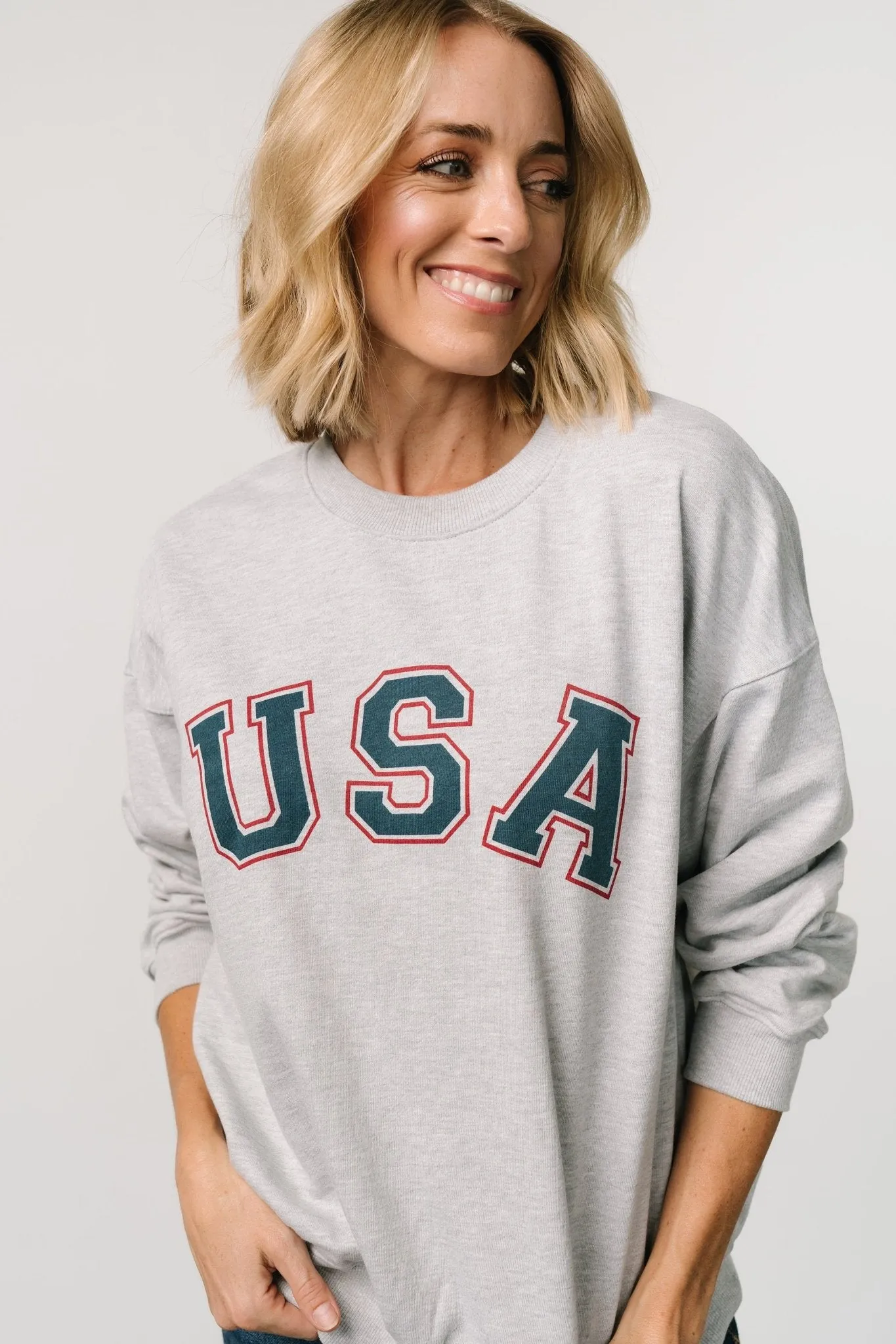USA Oversized Sweatshirt | Heather Gray sold by Baltic Born product image thumbnail 2