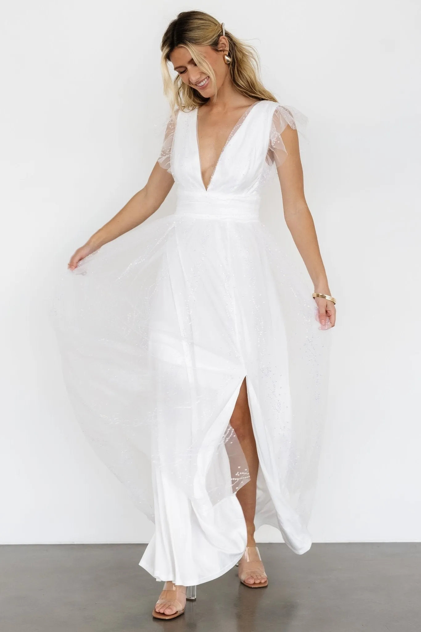 Annika Sequin Mesh Maxi Dress | Off White sold by Baltic Born product image thumbnail 3
