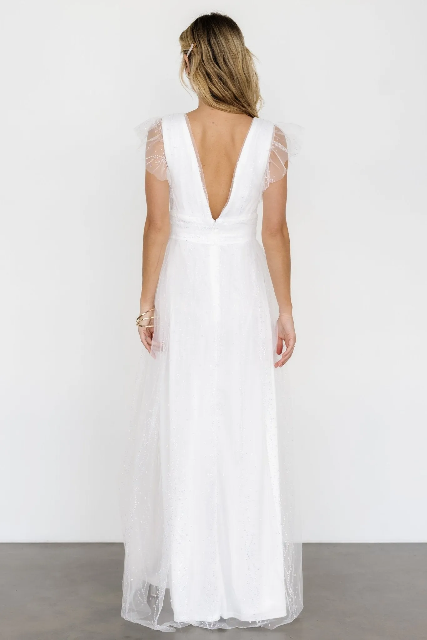 Annika Sequin Mesh Maxi Dress | Off White sold by Baltic Born product image thumbnail 4