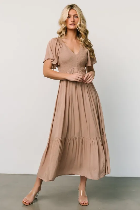 Scarlett Smocked Dress | Mocha sold by Baltic Born