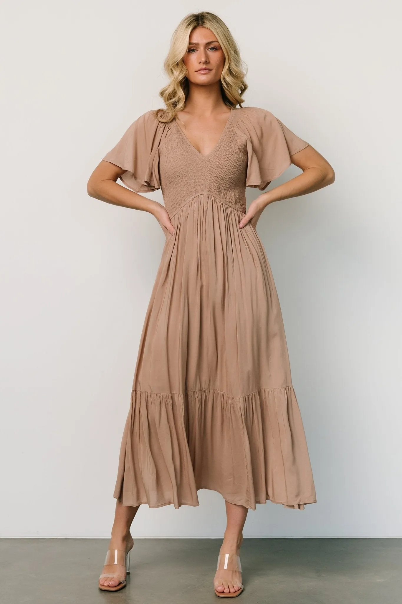 Scarlett Smocked Dress | Mocha sold by Baltic Born product image thumbnail 5