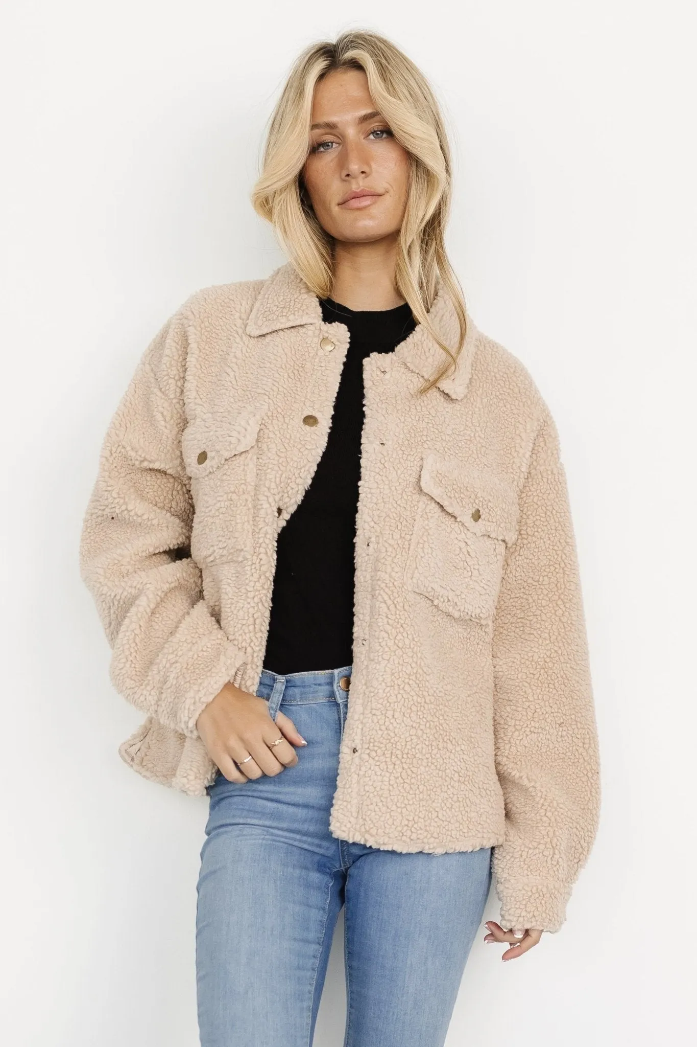 Midtown Sherpa Jacket | Oatmeal sold by Baltic Born product image thumbnail 5