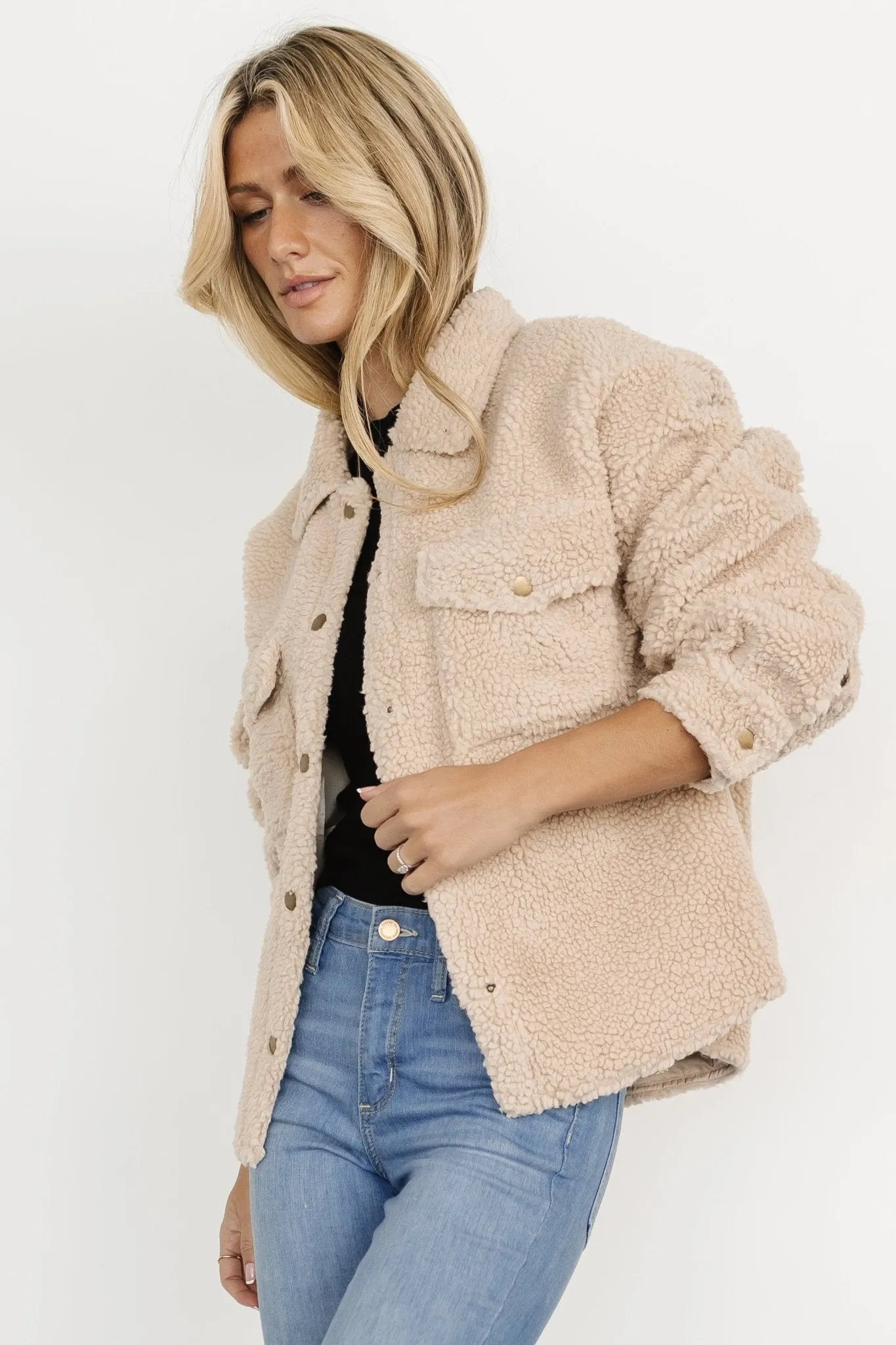 Midtown Sherpa Jacket | Oatmeal sold by Baltic Born product image thumbnail 2
