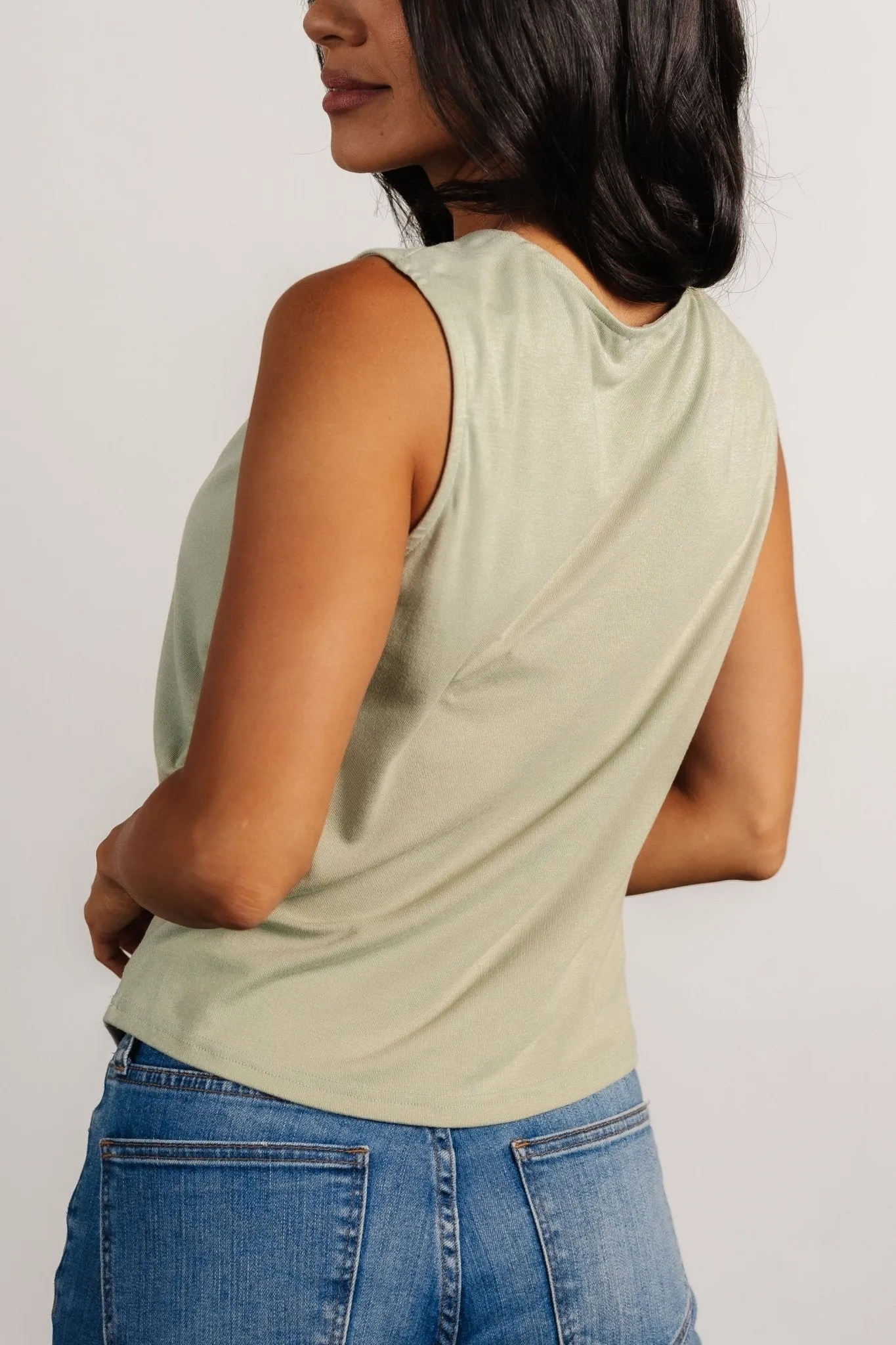 Jia Ruched Tank Top | Light Sage sold by Baltic Born product image thumbnail 4