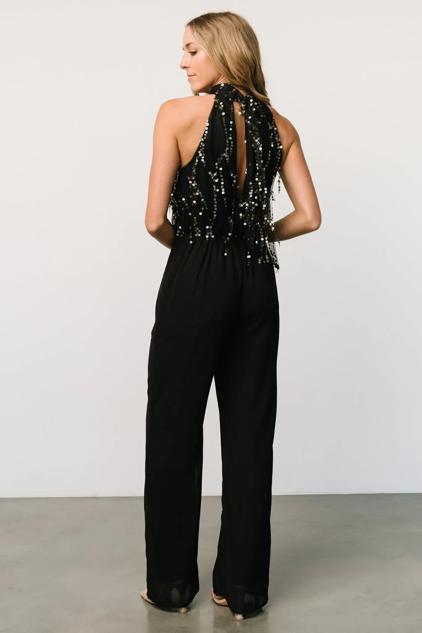 Lyla Sequin Jumpsuit | Black sold by Baltic Born product image thumbnail 2