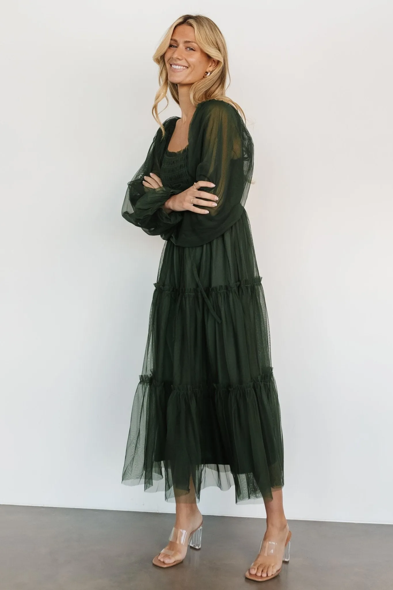 Katrina Tulle Maxi Dress | Dark Green sold by Baltic Born product image thumbnail 3