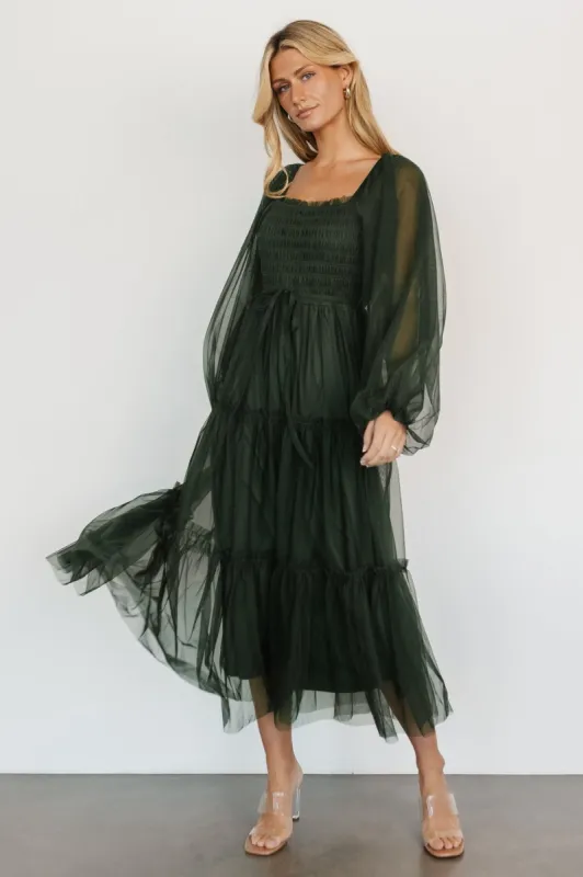 Katrina Tulle Maxi Dress | Dark Green sold by Baltic Born