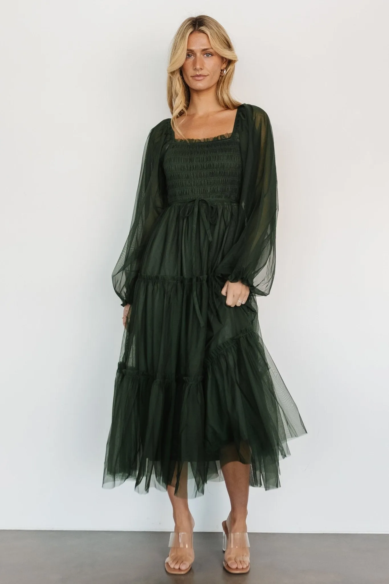 Katrina Tulle Maxi Dress | Dark Green sold by Baltic Born product image thumbnail 5
