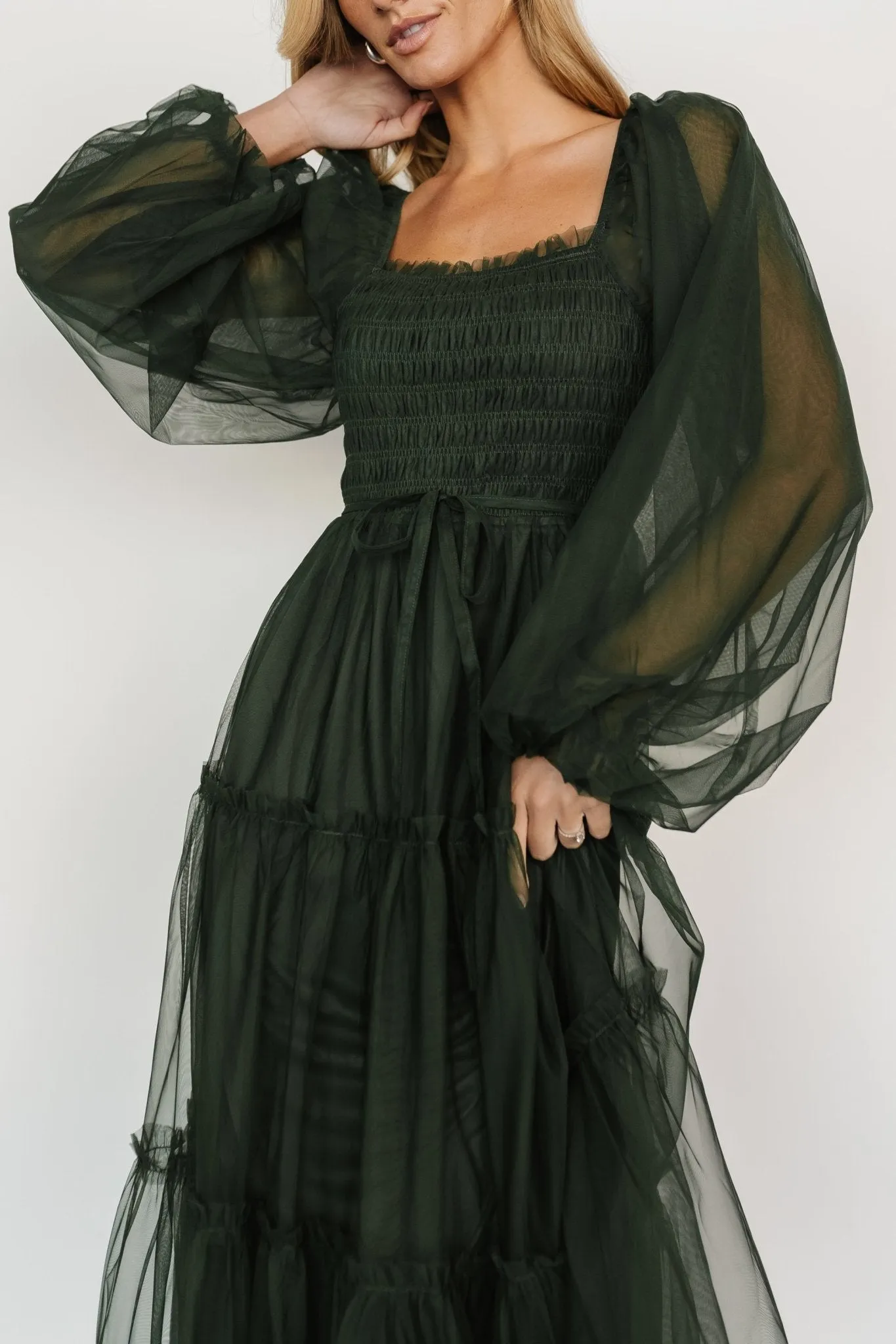 Katrina Tulle Maxi Dress | Dark Green sold by Baltic Born product image thumbnail 2