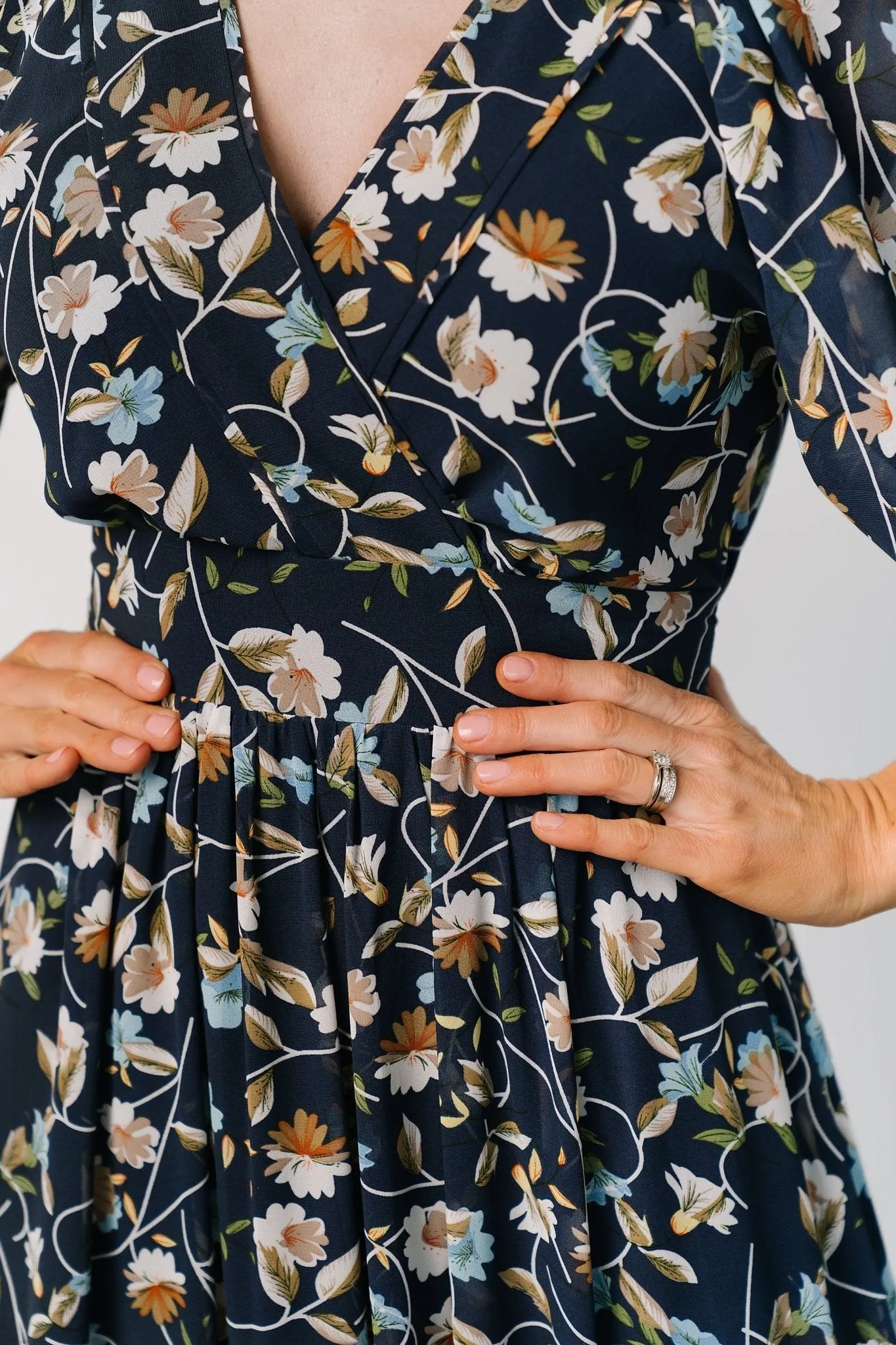 Katherine Maxi Dress | Dark Blue Floral sold by Baltic Born product image thumbnail 2