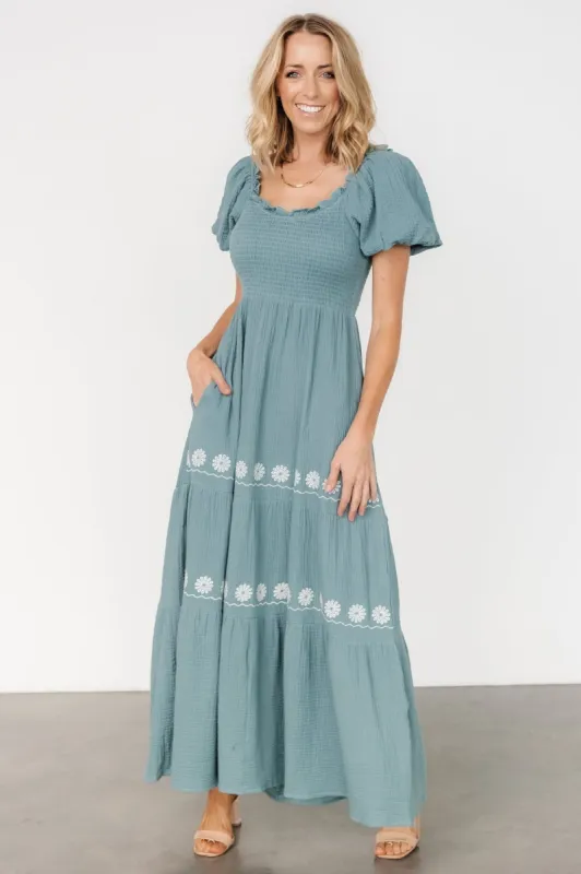 Carrington Maxi Dress | Vintage Teal made by Polagram
