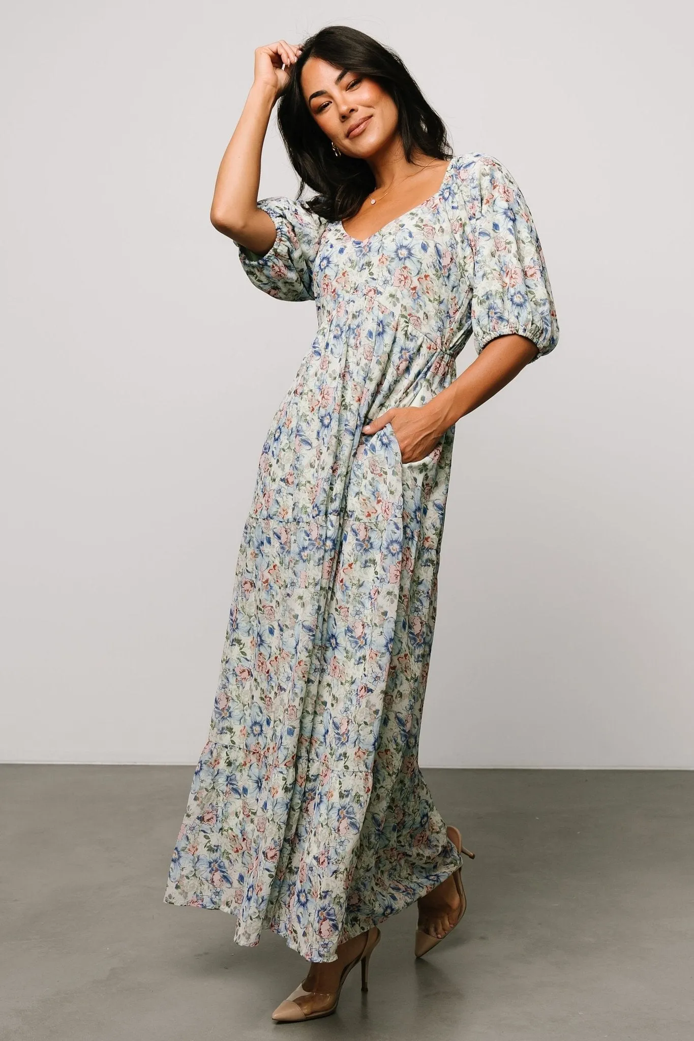 Ginny Maxi Dress | Light Green Floral sold by Baltic Born product image thumbnail 5