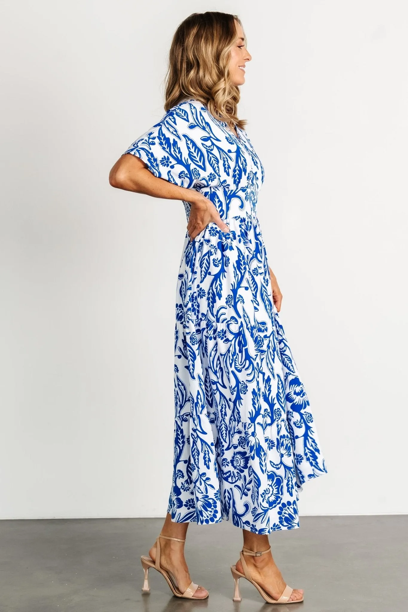 Austin Kimono Dress | Cobalt Print sold by Baltic Born product image thumbnail 3