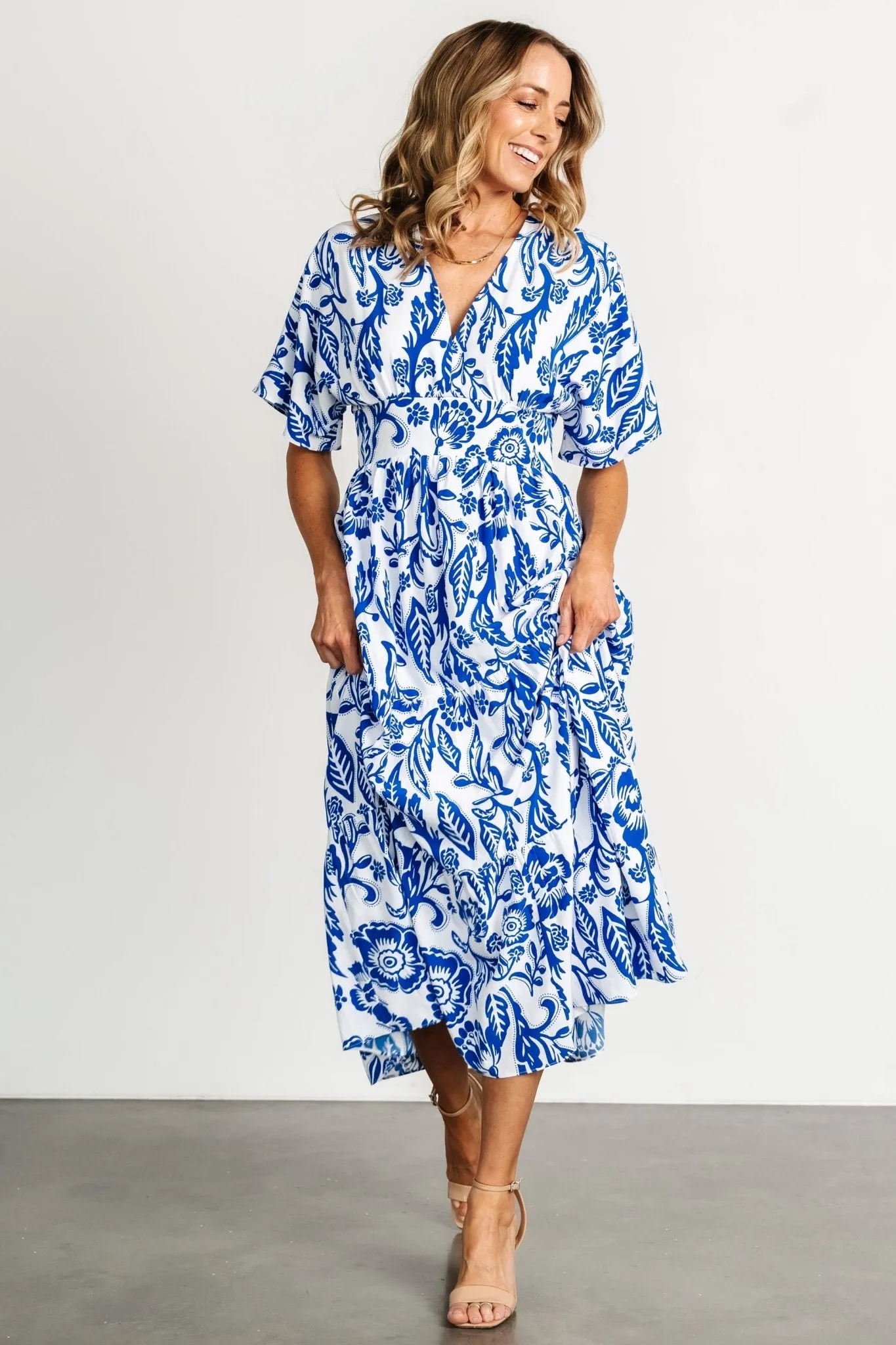 Austin Kimono Dress | Cobalt Print sold by Baltic Born product image thumbnail 5