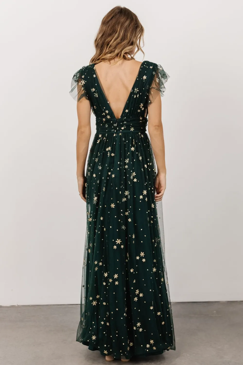 Nova Shimmer Maxi Dress | Green + Gold sold by Baltic Born product image thumbnail 5