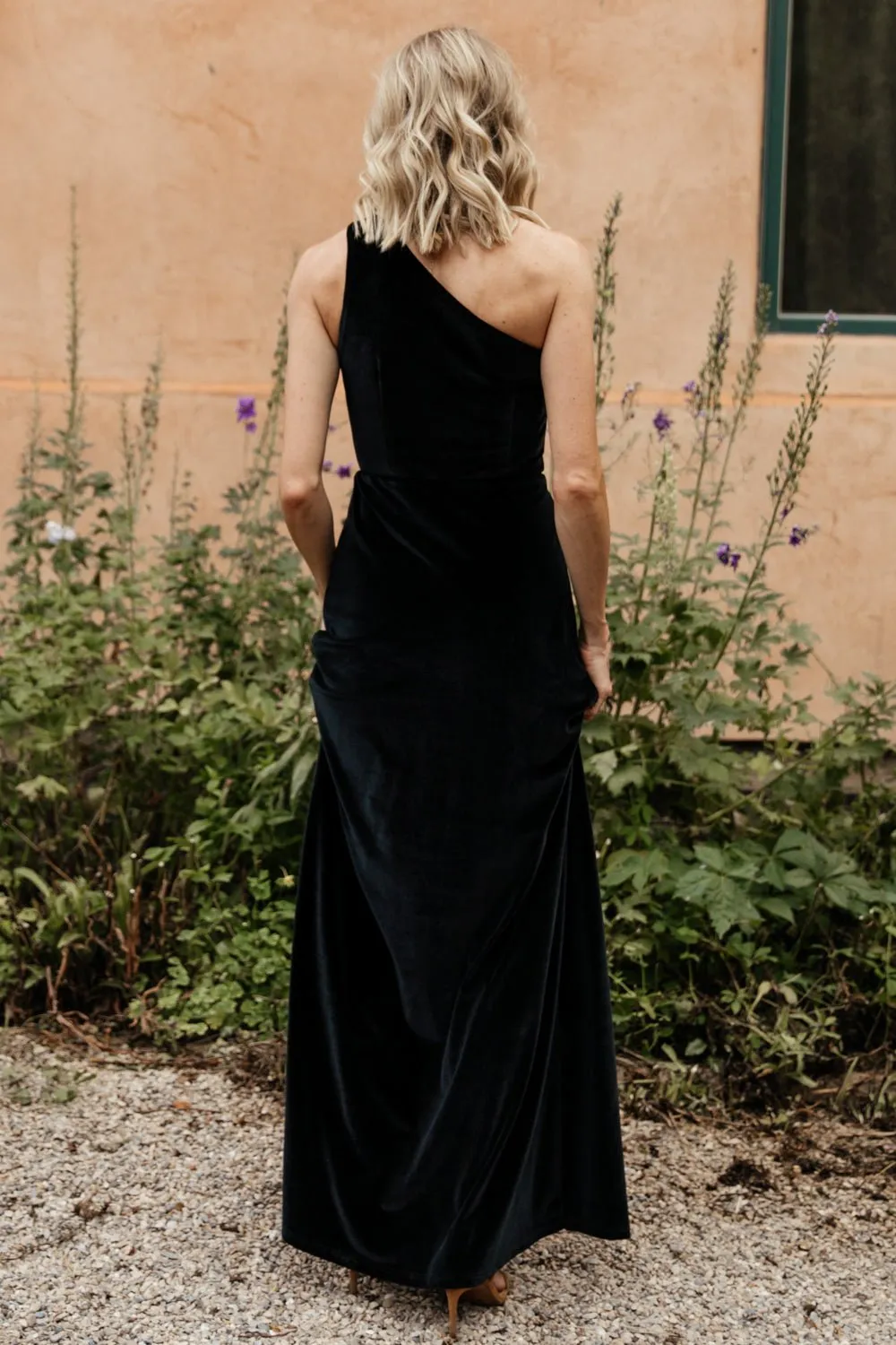 Tatiana Velvet One Shoulder Maxi Dress | Black sold by Baltic Born product image thumbnail 3