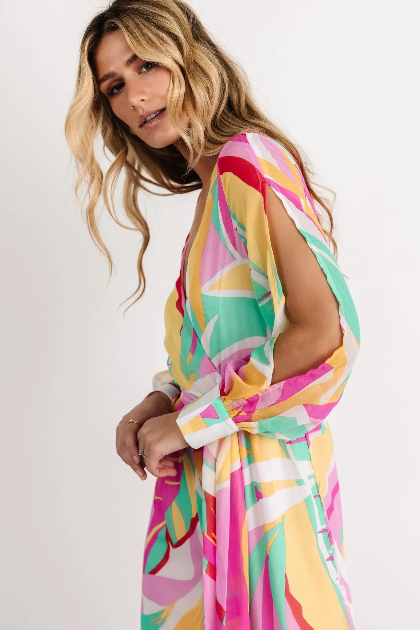 Augustina Jumpsuit | Pink + Turquoise Print sold by Baltic Born product image thumbnail 2