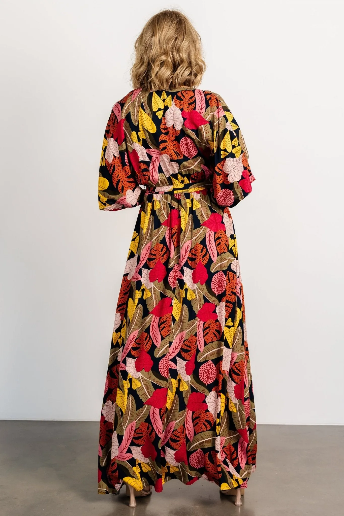 Moira Kimono Maxi Dress | Navy Multi Print sold by Baltic Born product image thumbnail 4