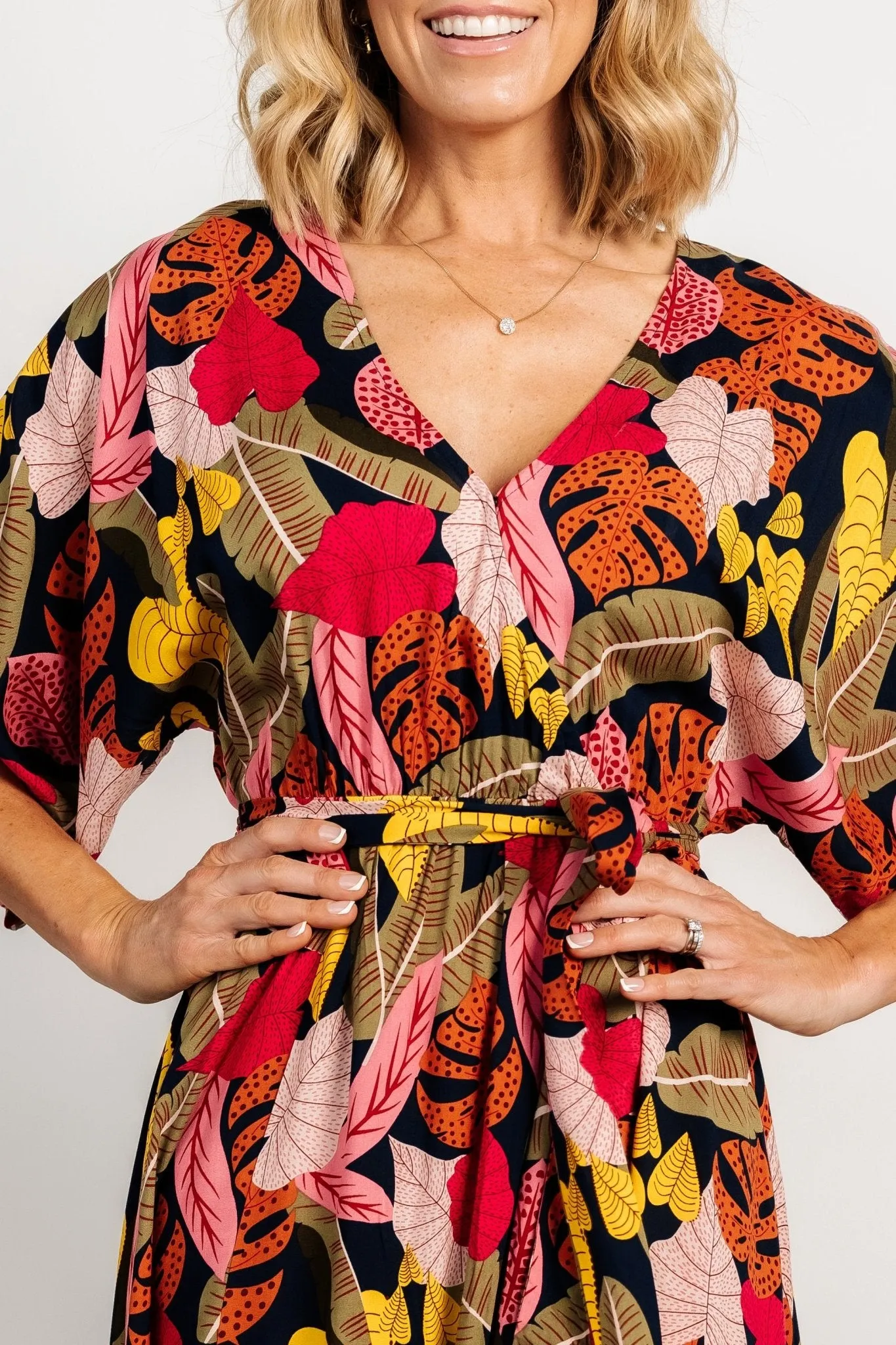 Moira Kimono Maxi Dress | Navy Multi Print sold by Baltic Born product image thumbnail 2