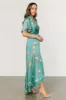 Amara Wrap Dress | Green + Coral Floral sold by Baltic Born
