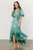 Amara Wrap Dress | Green + Coral Floral sold by Baltic Born