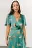 Amara Wrap Dress | Green + Coral Floral sold by Baltic Born