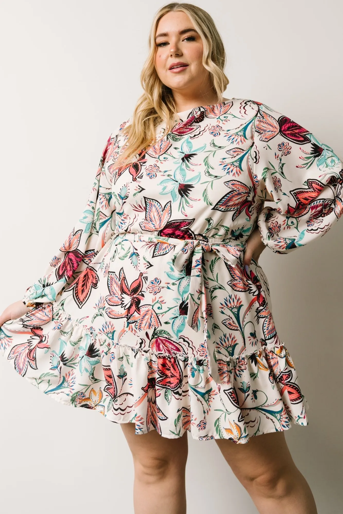 Tally Mini Dress | Off White Multi Print sold by Baltic Born product image thumbnail 2