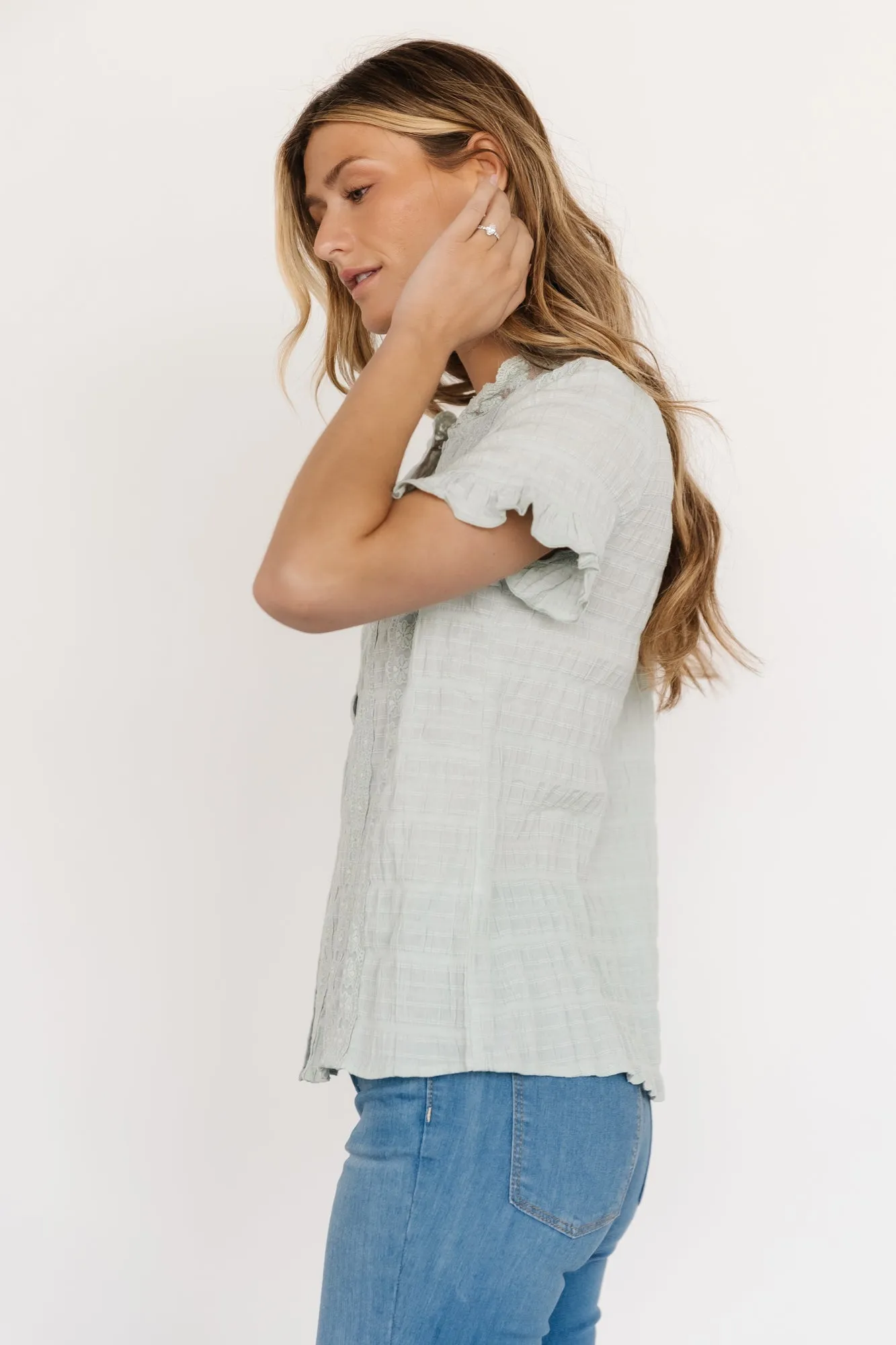 Zara Lace Top | Sage sold by Baltic Born product image thumbnail 2