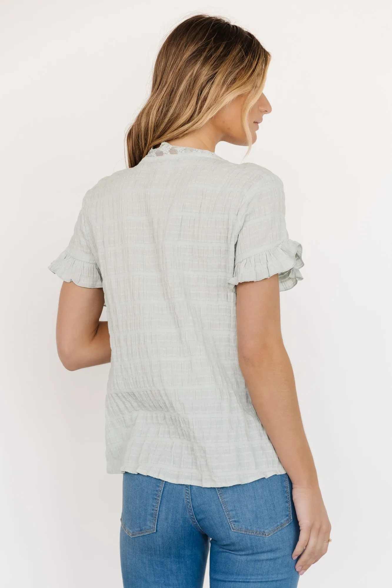 Zara Lace Top | Sage sold by Baltic Born product image thumbnail 3