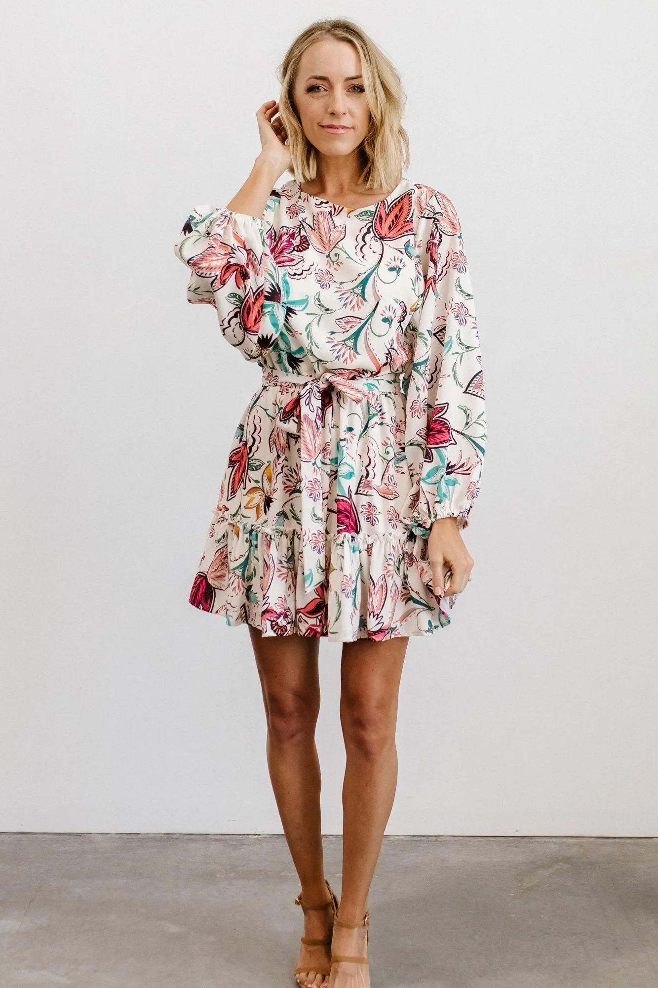 Tally Mini Dress | Off White Multi Print sold by Baltic Born product image thumbnail 3