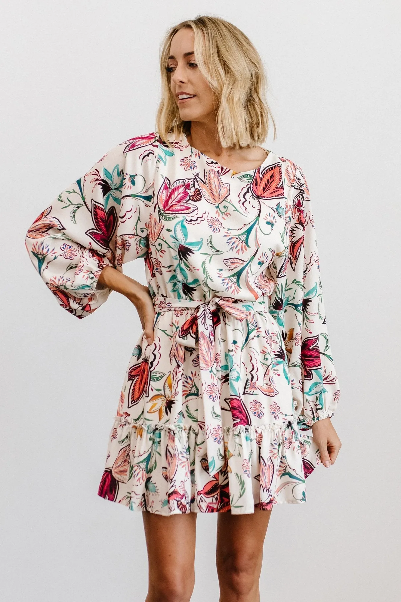 Tally Mini Dress | Off White Multi Print sold by Baltic Born product image thumbnail 5