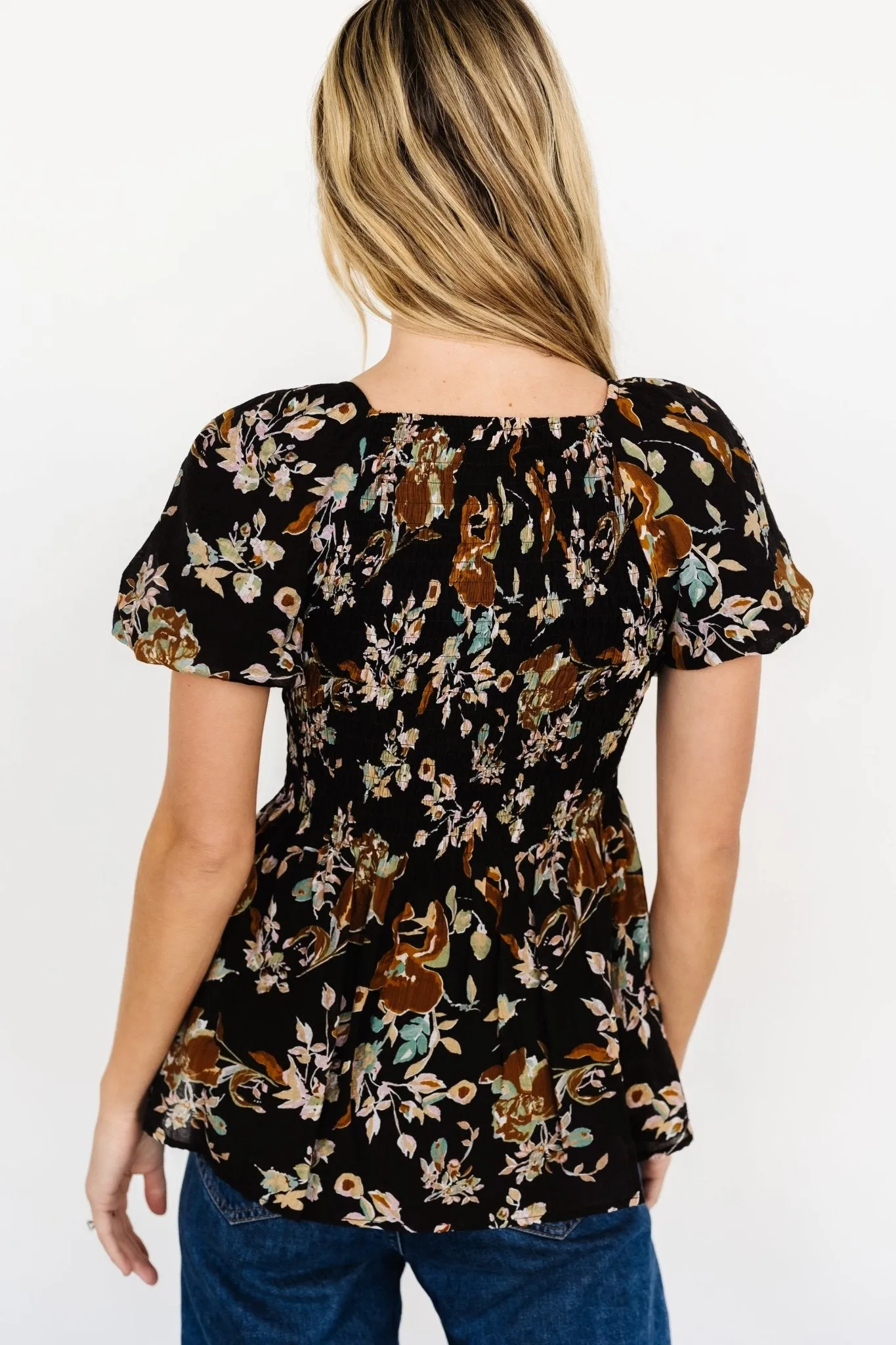 Leonora Smocked Blouse | Black Multi sold by Baltic Born product image thumbnail 5