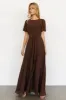 Naomi Short Sleeve Maxi Dress | Espresso sold by Baltic Born