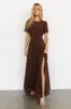 Naomi Short Sleeve Maxi Dress | Espresso sold by Baltic Born