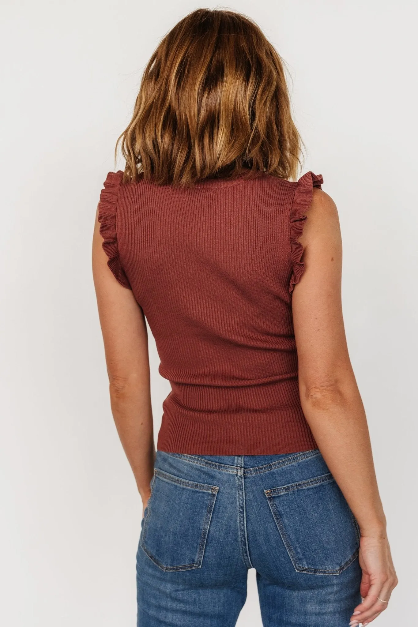 Shay Ribbed Top | Dusty Rust sold by Baltic Born product image thumbnail 4