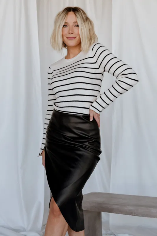 Dominic Sweater Top | Ivory + Black sold by Baltic Born