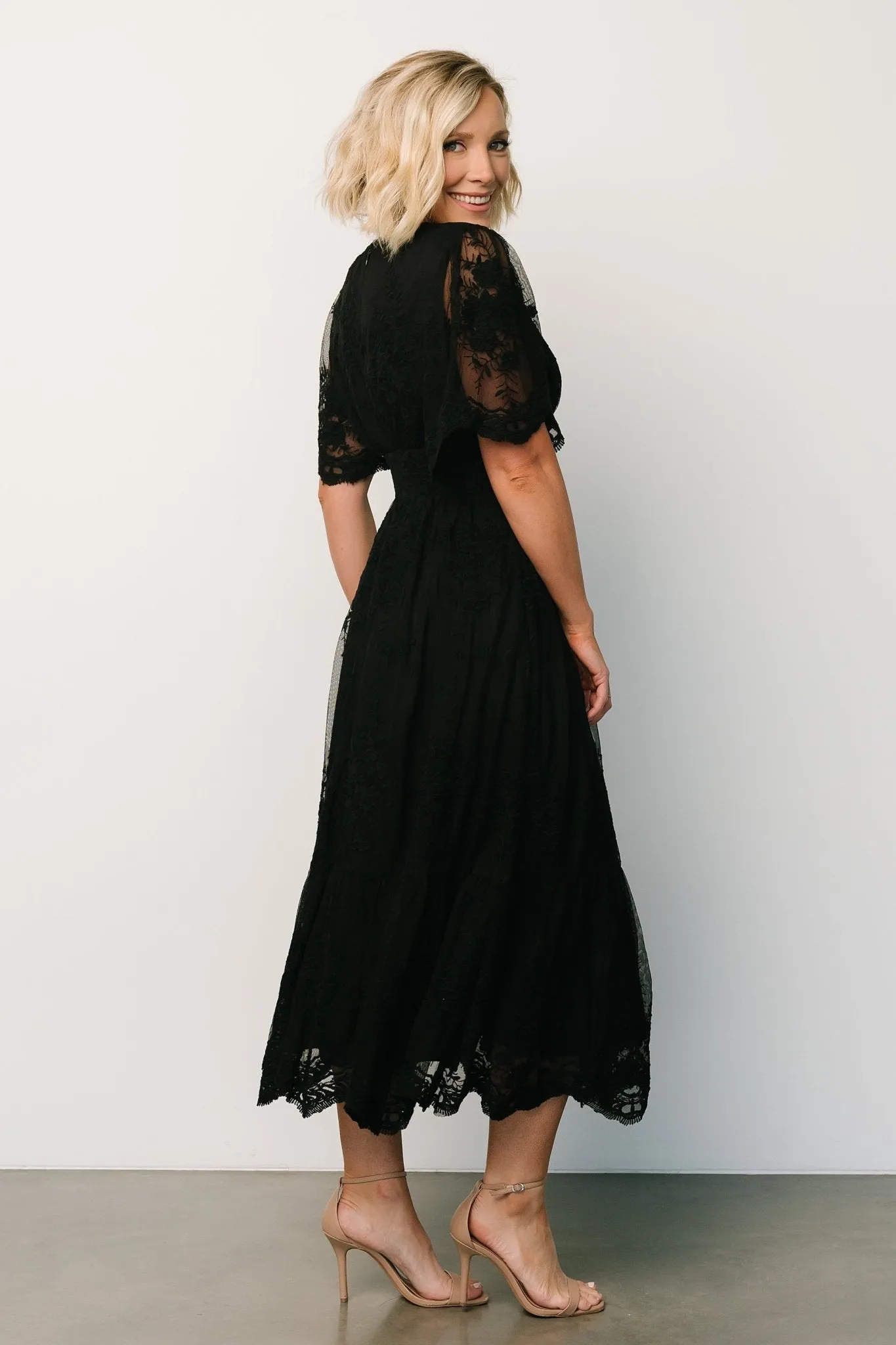 Clarisa Lace Midi Dress | Black sold by Baltic Born product image thumbnail 3