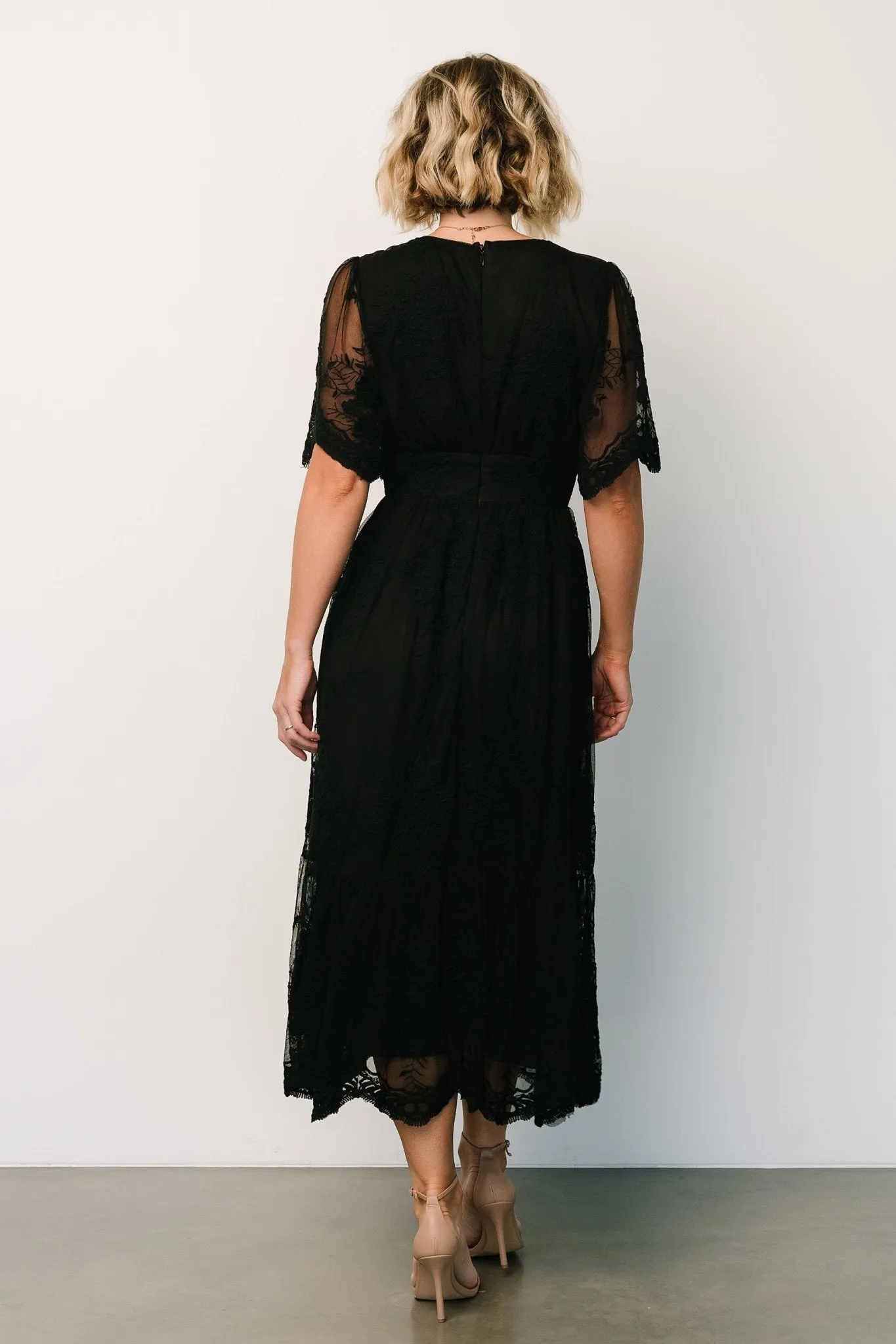 Clarisa Lace Midi Dress | Black sold by Baltic Born product image thumbnail 4