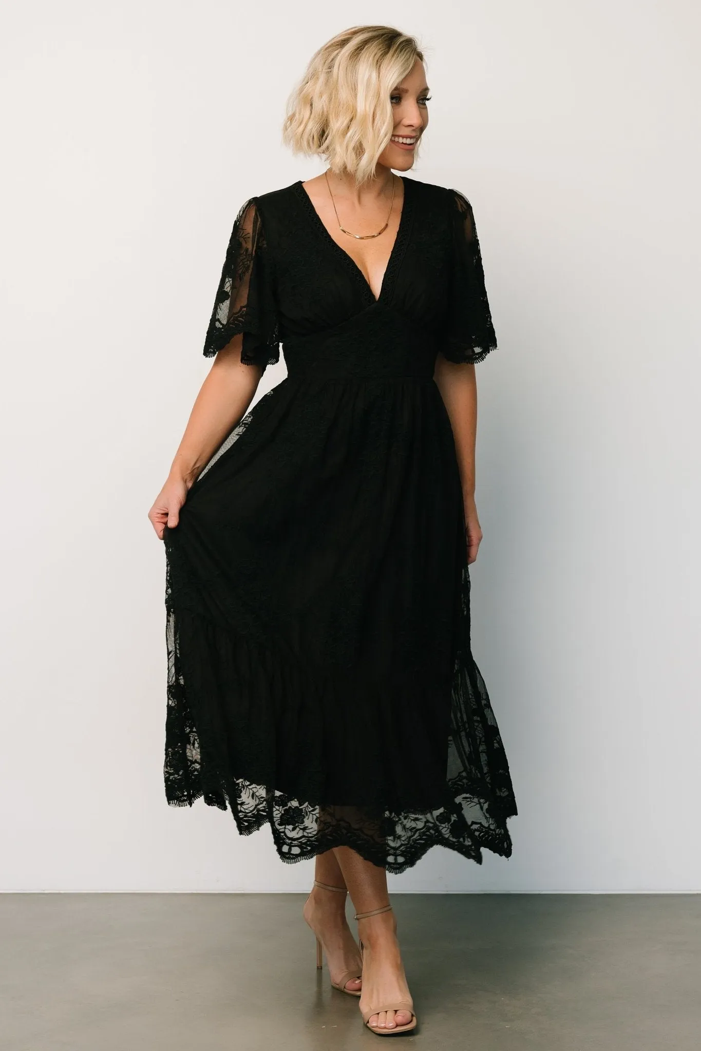 Clarisa Lace Midi Dress | Black sold by Baltic Born product image thumbnail 5