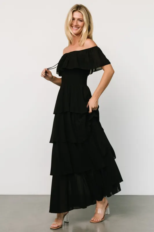 Carina Off Shoulder Maxi Dress | Black sold by Baltic Born