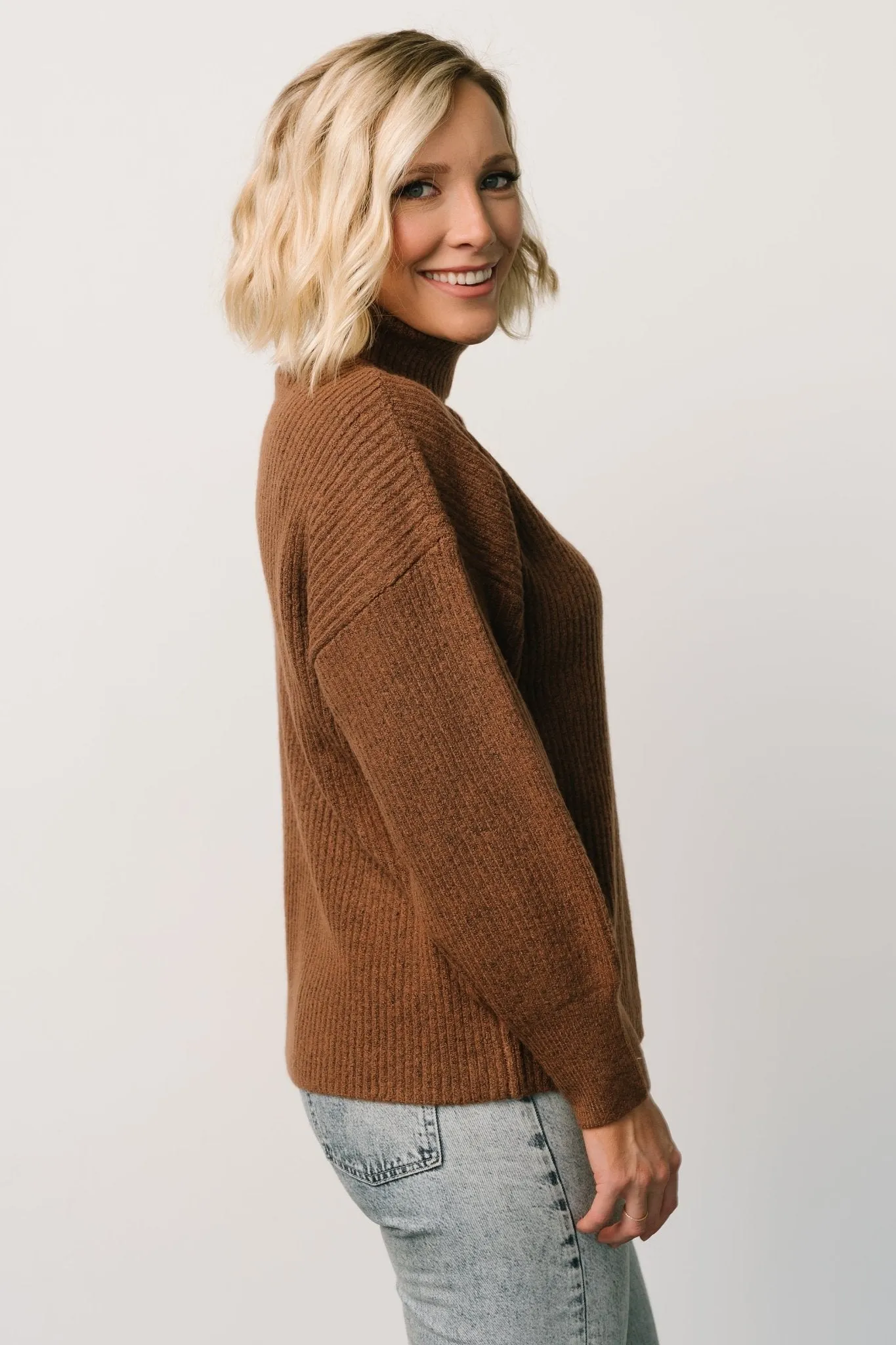 Stuart Turtleneck Sweater | Brown sold by Baltic Born product image thumbnail 4