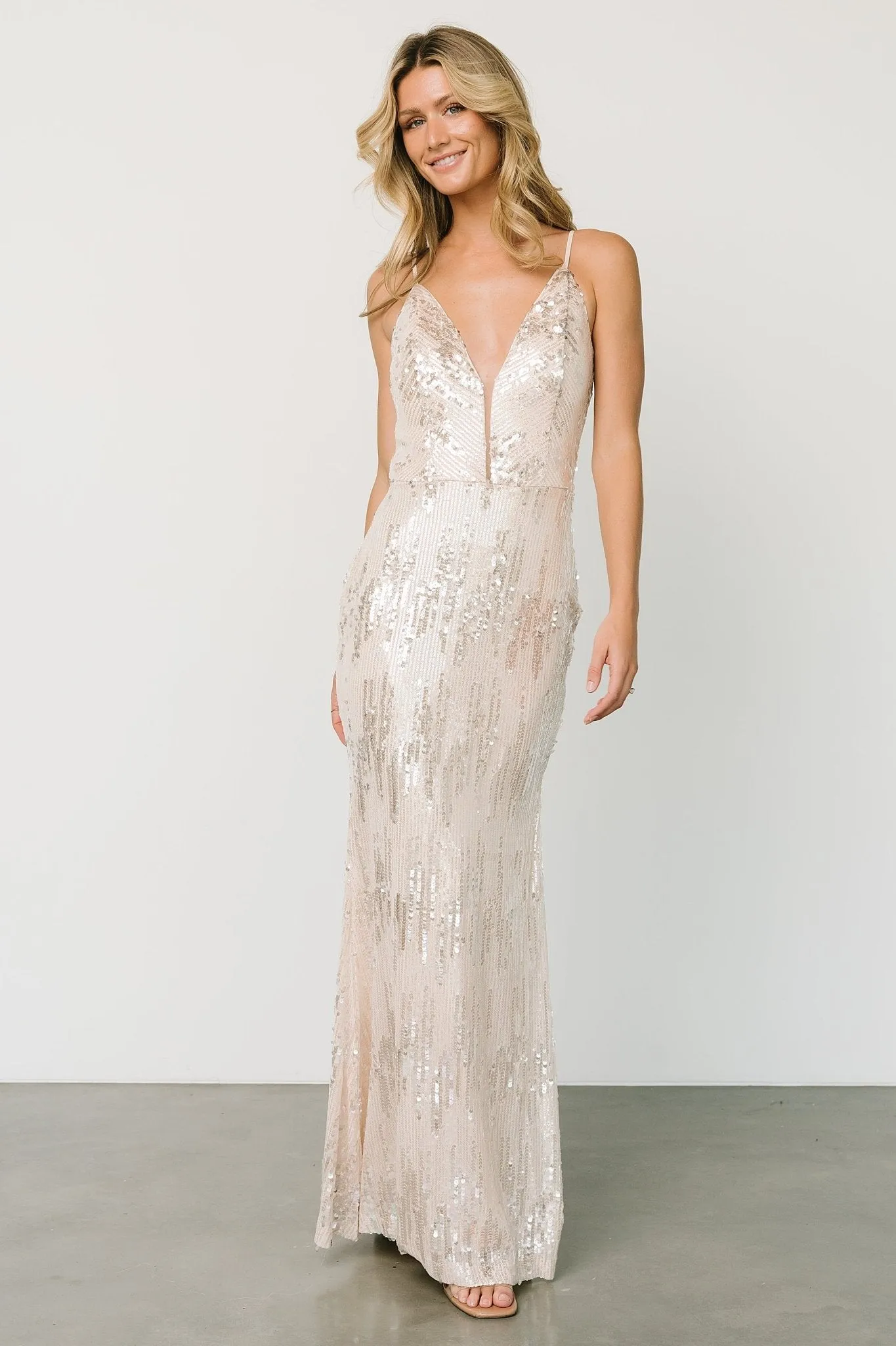 Nyah Sequin Gown | Champagne sold by Baltic Born product image thumbnail 2