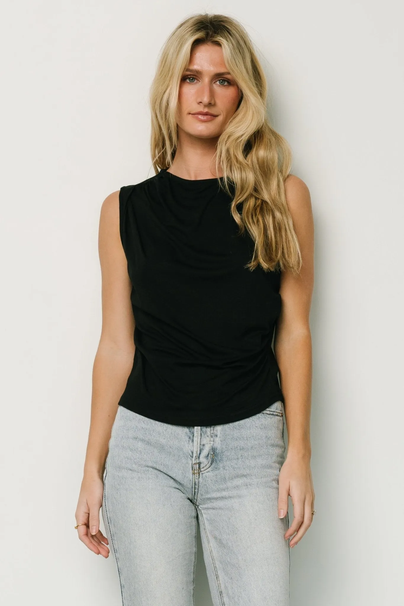 Jia Ruched Tank Top | Black sold by Baltic Born product image thumbnail 4