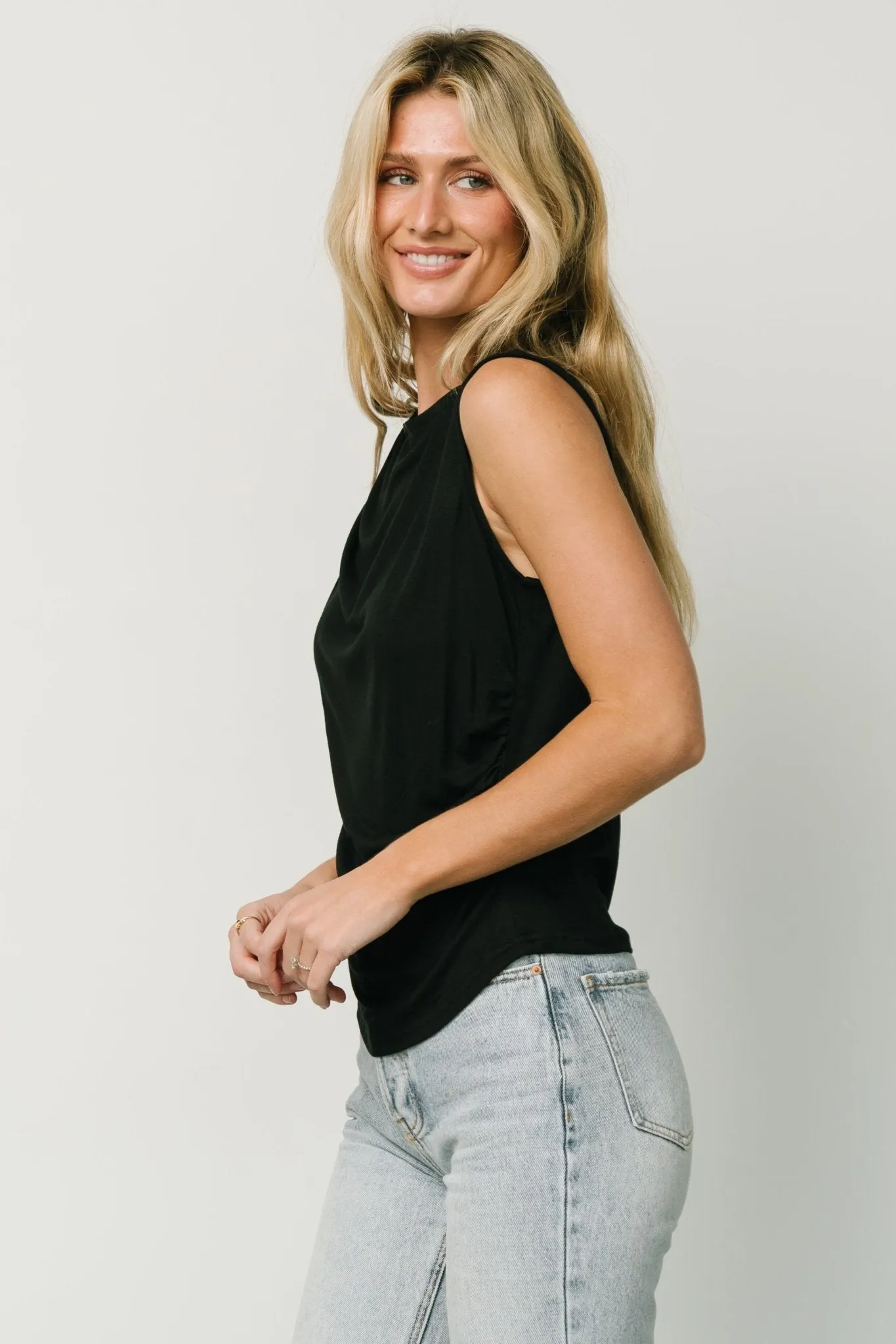 Jia Ruched Tank Top | Black sold by Baltic Born product image thumbnail 2